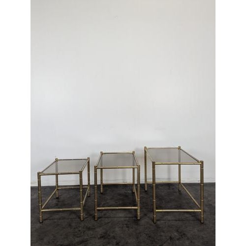 Nesting Tables in Bamboo, 1970s, Set of 3 For Sale - Image 4 of 6