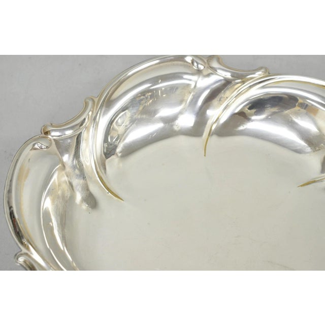 Vintage Caravelle Victorian Style Silver Plated Scalloped Serving Dish Bowl For Sale In Philadelphia - Image 6 of 13