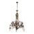 Early 20th Century Cast Bronze Highly Ornate Chandelier With Original Etched Glass Down Shades For Sale