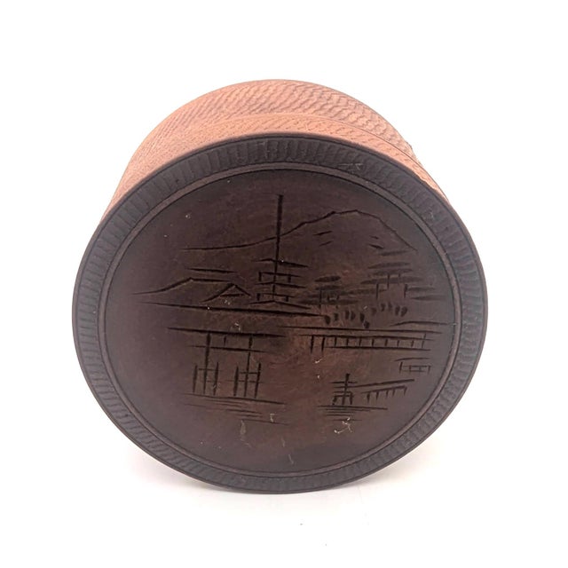 Mid 20th Century Carved Teak Wood Beverage Coasters, Set of 7 For Sale - Image 9 of 13