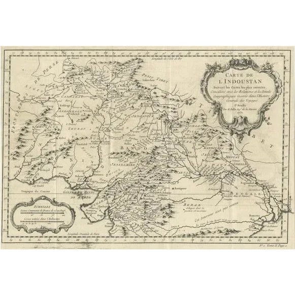 Antique Map of Part of India, the Ganges and Hindustan, 1752 For Sale - Image 6 of 6