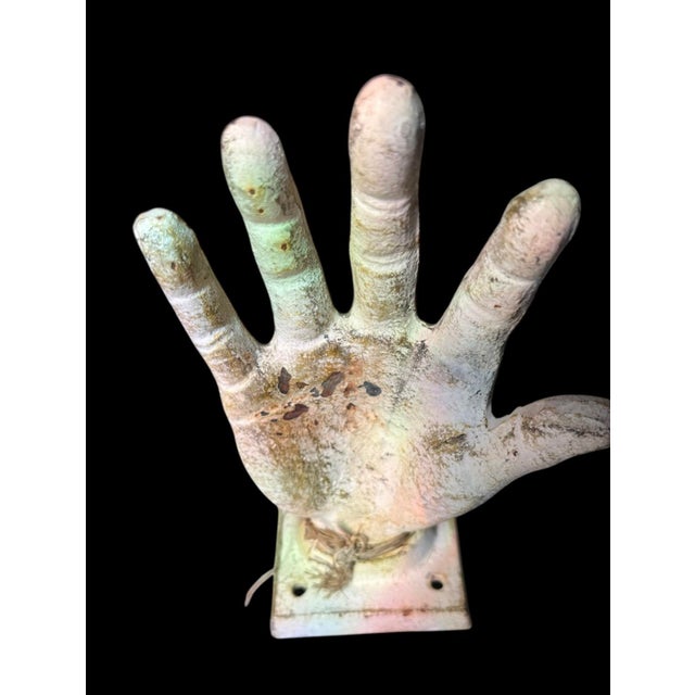 1990s Wall Mount Iron Hand Adjustable Metal Hand For Sale - Image 4 of 4