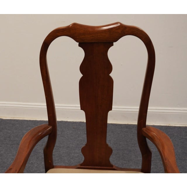 Brown Pennsylvania House Traditional Queen Anne Style Cherry Splat Back Dining Arm Chair 11-3110 For Sale - Image 8 of 10