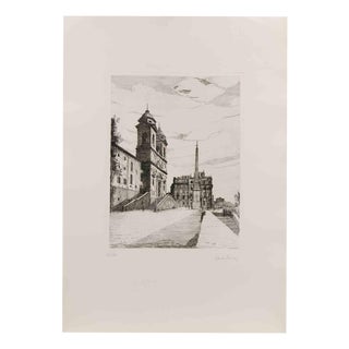 Giuseppe Malandrino, Spanish Steps, 1970, Etching For Sale
