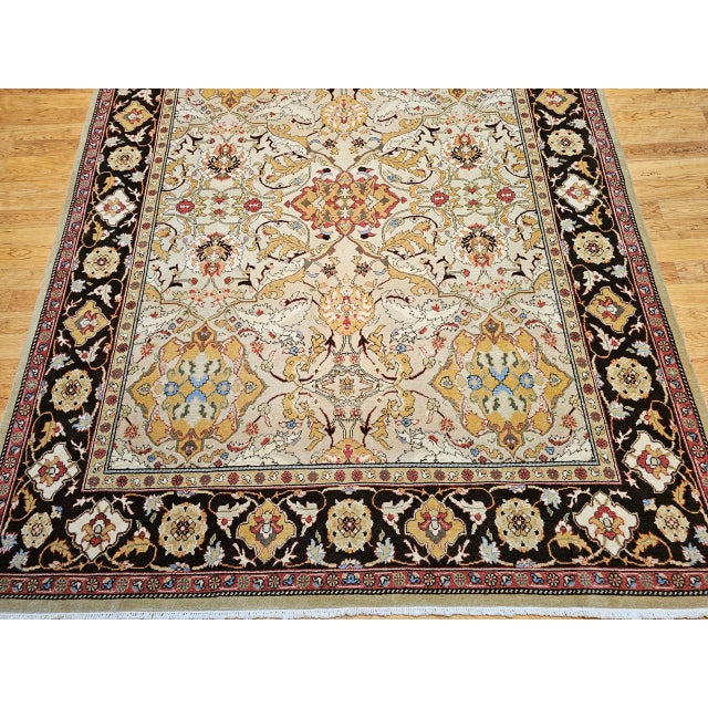 Vintage Turkish Oushak Rug, Hand-Knotted Wool, Allover Geometric Pattern, Ivory & Tan, 8x10 For Sale - Image 11 of 16