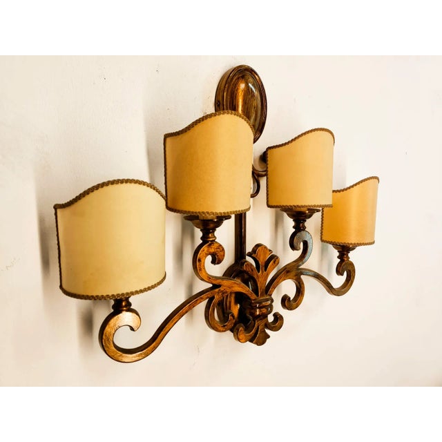 Mid-Century Modern Brass Applique with Scrolls For Sale - Image 3 of 9