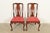 A gorgeous pair of Queen Anne or Georgian style side chairs or dining chairs By Henkel Harris USA, Circa Late 20th Century...