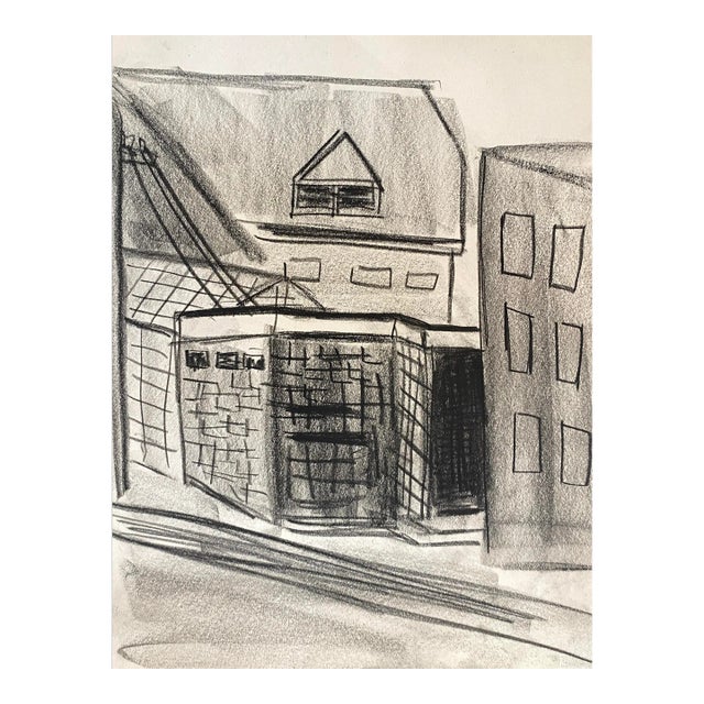 1950s Virginia Spencer San Francisco Street Scene Drawing For Sale