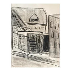 1950s Virginia Spencer San Francisco Street Scene Drawing