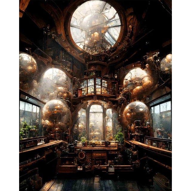 Gilded Gears is an exquisite portrayal of steampunk interior architecture, where vintage opulence intertwines seamlessly...
