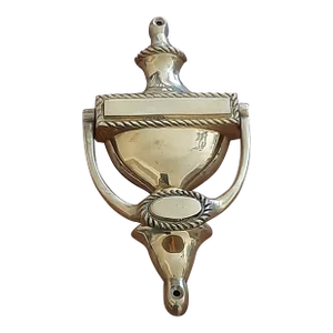 Traditional Brass Doorknocker With Nameplate