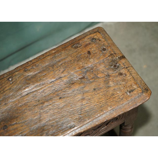 Charles II Carved Oak S-Scroll Stool, 1660s For Sale - Image 6 of 18