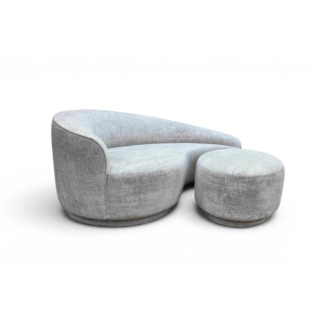 Mid-Century Modern Interlude Home Left-Arm Dana Sofa/Chaise With Ottoman For Sale - Image 3 of 13