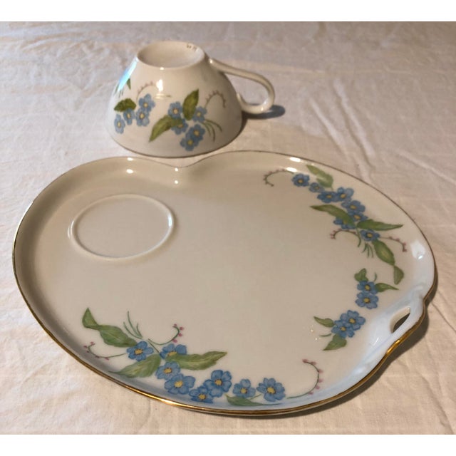 1960s Hand Painted Porcelain Tea/Coffee Dessert Set of 8 - 16 pcs For Sale - Image 6 of 10