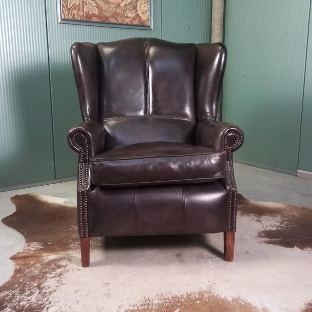 Wingback Chair in Sheepskin, 1970s For Sale - Image 14 of 16