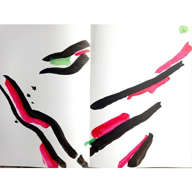 Pierre Tal-Coat, Abstraction 4 Diptych for DLM, 1965, Lithograph For Sale - Image 3 of 3