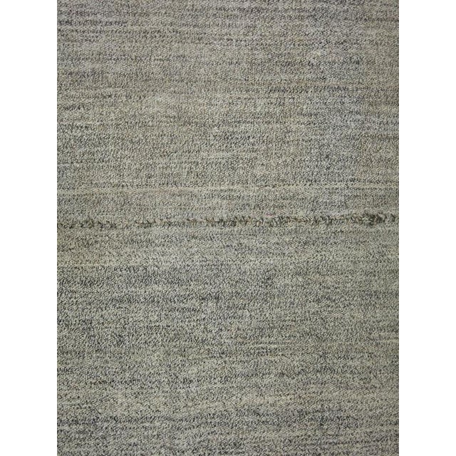 Contemporary Zabihi Collection Gray Turkish Minimalist Kilim For Sale - Image 3 of 6