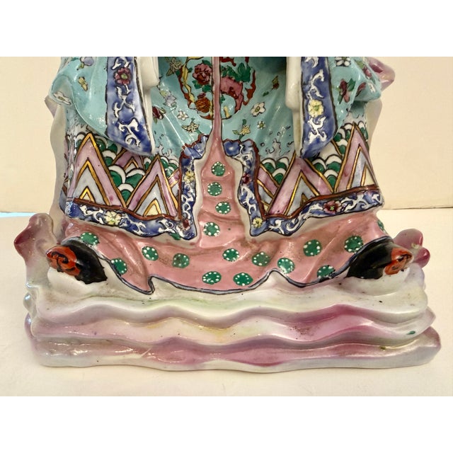 Ceramic Large Early 20th Century Porcelain Statue of Fu For Sale - Image 7 of 8
