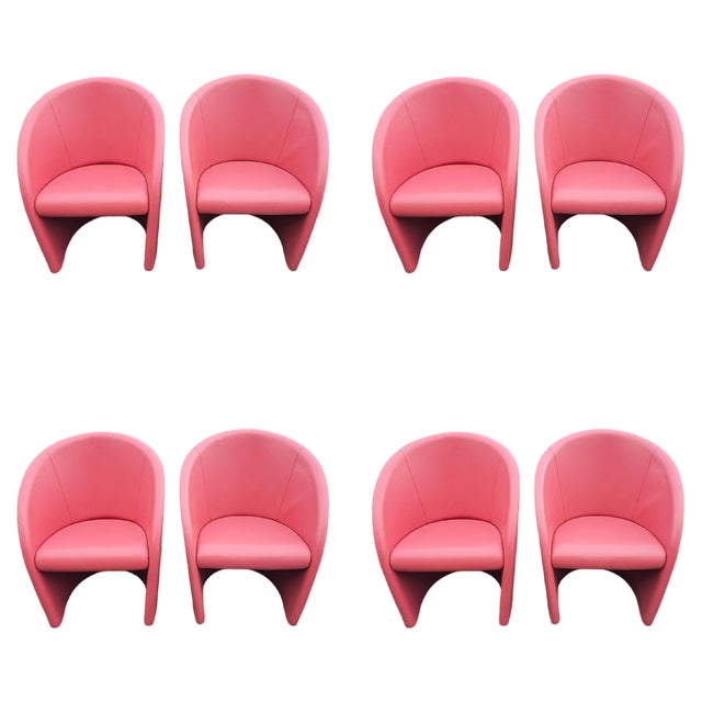 Intervista Club Chair in Pink Leather from Poltrona Frau, Italy, 1989 For Sale