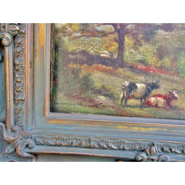 Carleton Wiggins Oil on Panel Pastoral With Cattle Chairish