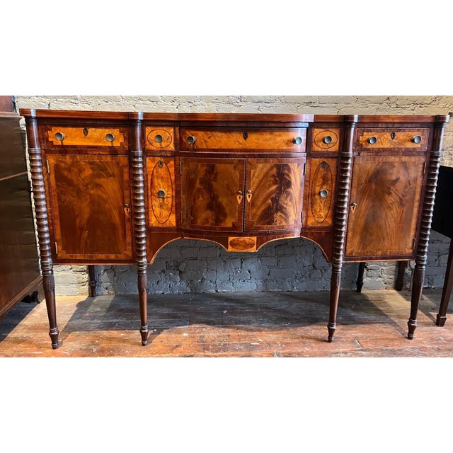 Very Fine Early 19th Center Portsmouth, Nh Federal Inlaid Sideboard For Sale - Image 4 of 9