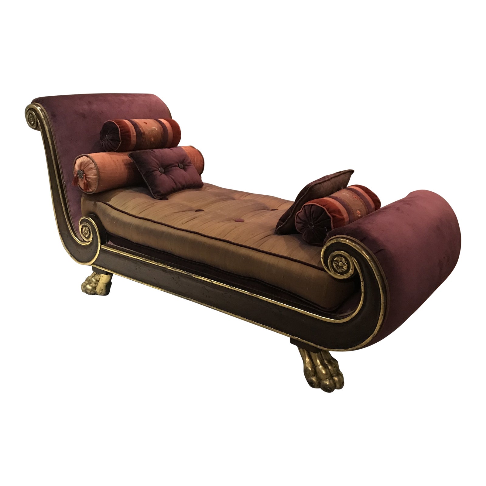 1940s Hollywood Regency Sleigh Chaise Lounge Chairish