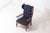 French Lounge Chair in Blue Fabric, 1960s For Sale - Image 4 of 8