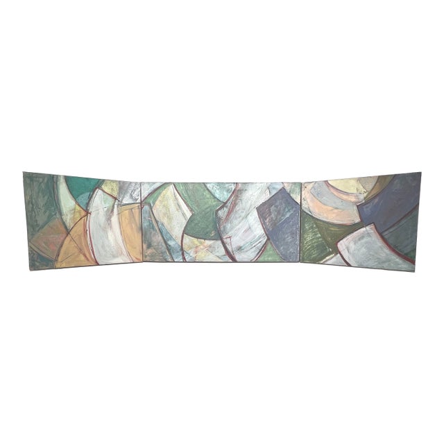 C. 1980s Ten Foot Long Abstract Post Modern Triptych For Sale