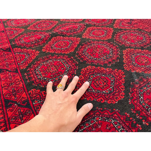 Vintage Afghan Ersari Turkmen Bokhara Gul Rug - 6'3" X 4'0" For Sale - Image 6 of 13