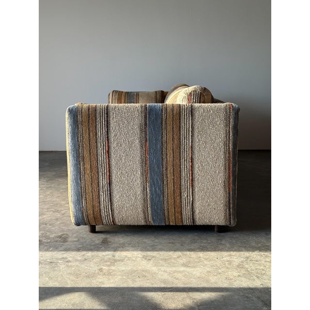 1970s Striped Woven Upholstery Three-Seat Sofa For Sale In Greensboro - Image 6 of 18