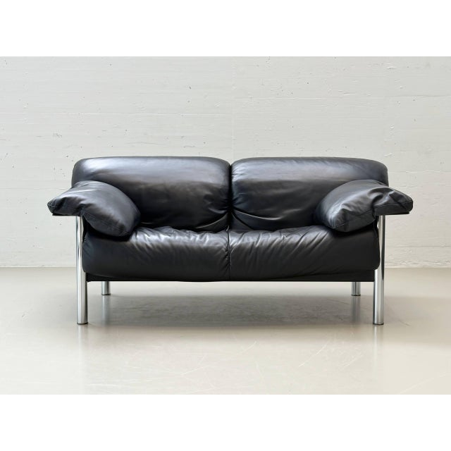 Two-Seater Sofa in Black Leather by Pierluigi Cerri for Poltrona Frau, Italy, 1990s For Sale - Image 17 of 17