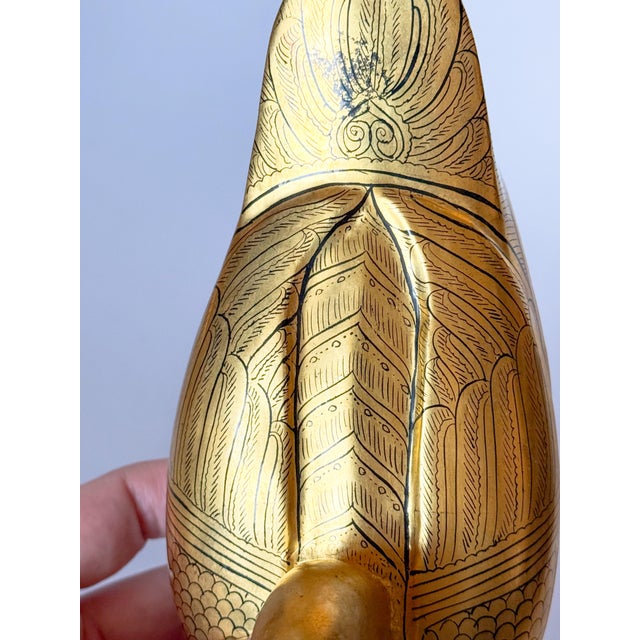 Mid 20th Century Vintage Gilt Duck Box Chinese Lacquerware For Sale - Image 11 of 11