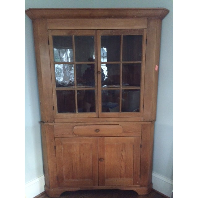 American Antique Pine Corner Cupboard For Sale - Image 10 of 10