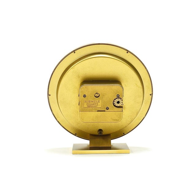 Mid-Century GMT World Time Zone Brass Table Clock, Germany attributed to Wilhelm Kienzle, 1960s For Sale - Image 16 of 17