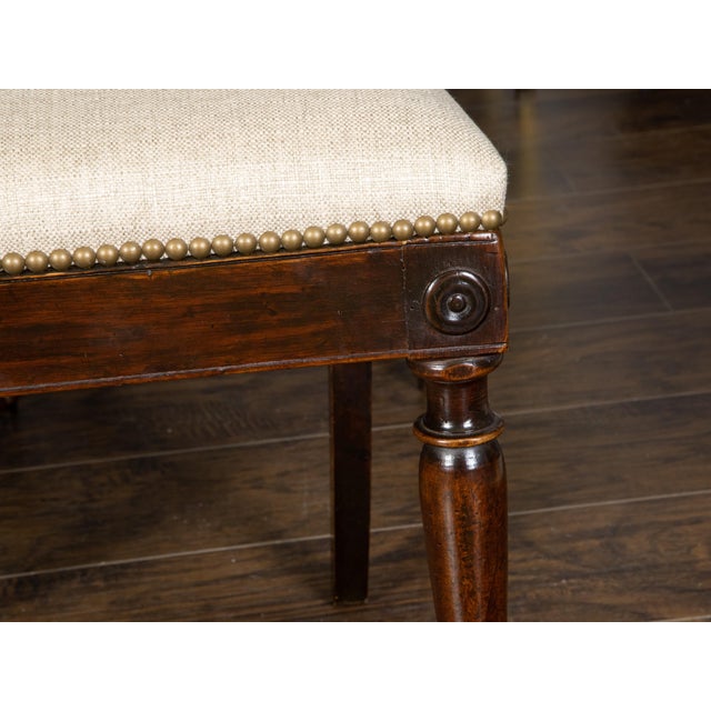 Set of Six Italian 1800s Walnut Dining Room Chairs with Spindle Shaped Backs For Sale In Atlanta - Image 6 of 11