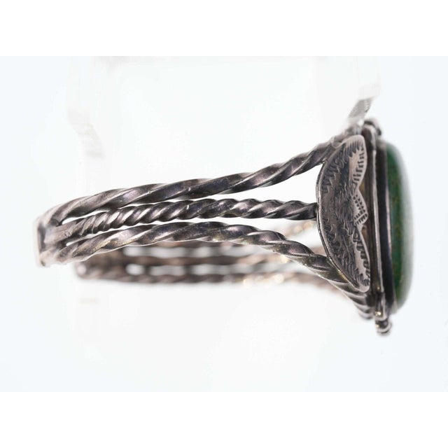 Late 20th Century Vintage Navajo Sterling/turquoise Cuff Bracelet For Sale - Image 5 of 10