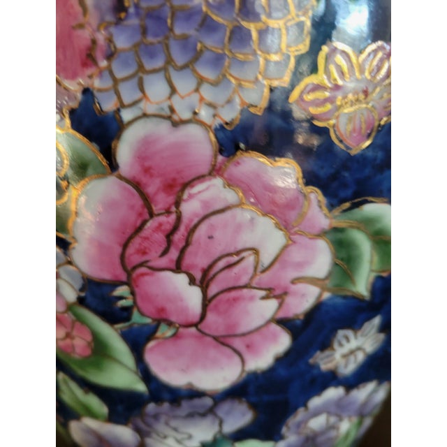 Ceramic Vintage Floral Porcelain Vase For Sale - Image 7 of 8