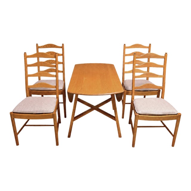 Ercol Drop Leaf Dinette Set, Elm, England, 1960s For Sale