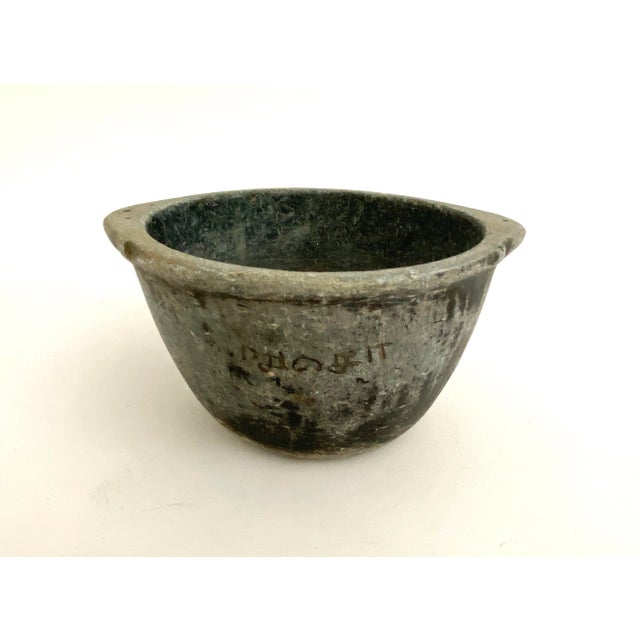 Rustic Primitive Limestone Hand-Carved Vessel Bowl For Sale - Image 3 of 8
