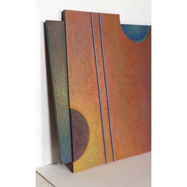 Artist: Warren Wolf, American (1924 - 2003) Title: Zebuwl 2 Year: 1990 Medium: Oil and Marble Dust on Shaped Masonite,...