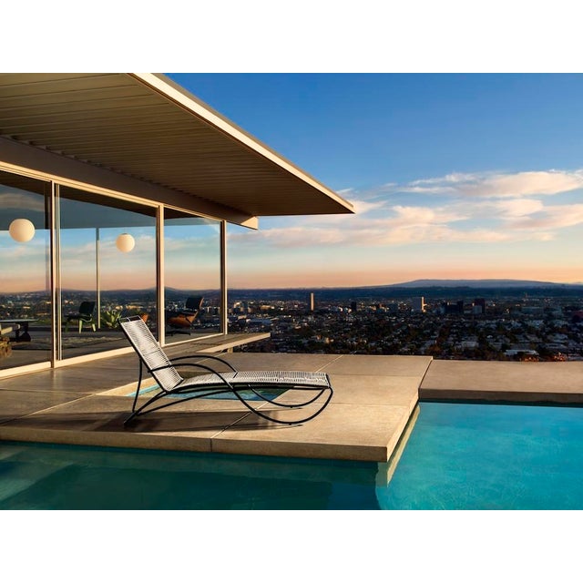 Off-white Brown Jordan Walter Lamb Aluminum Contoured Chaise, Dove frame with Marine fabric For Sale - Image 8 of 12