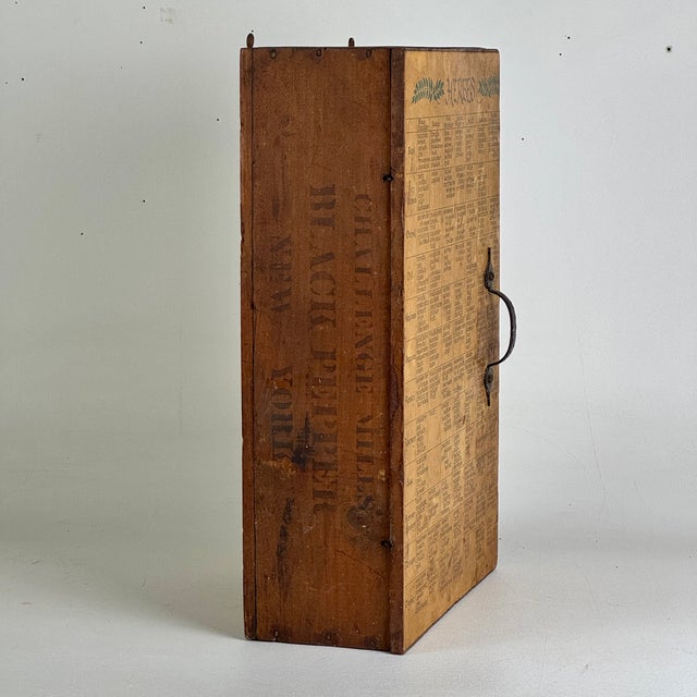 Brown Vintage Primitive Wood Cupboard With Herbes Menu For Sale - Image 8 of 8