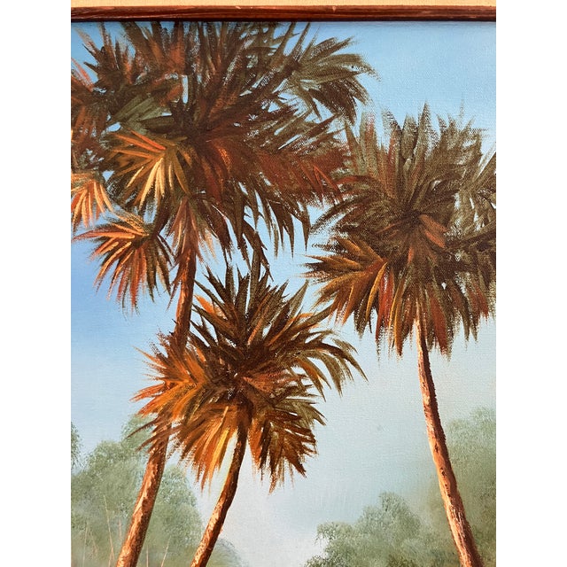 Large Vintage Florida Landscape Painting by M. Winslow For Sale - Image 10 of 11