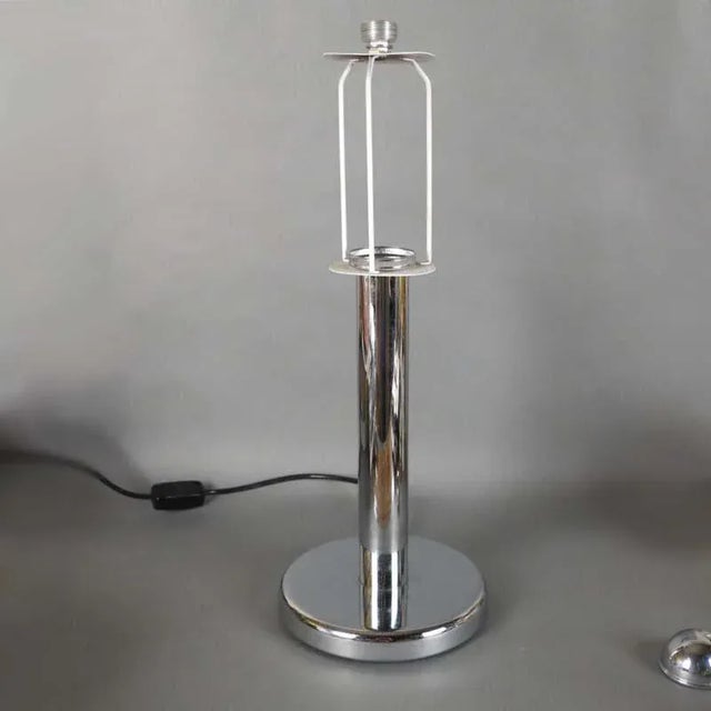 German Chrome & Cut Glass Table Lamp from Peill & Putzler, 1960s For Sale - Image 7 of 8
