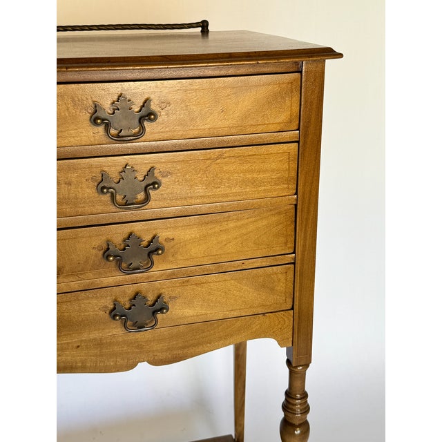 1900s Antique Entry Cabinet With Wood Inlay Details For Sale In Los Angeles - Image 6 of 10
