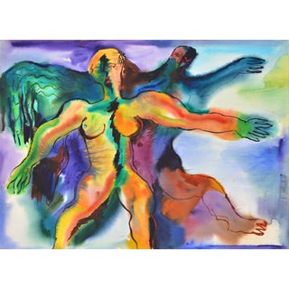 Malda Muizule, Nude Lights and Shadows, 1970s, Watercolor For Sale
