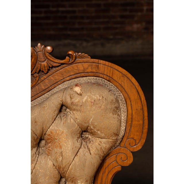 Late 19th Century Victorian Eastlake Carved Oak Parlor Suite – 6 Piece Set For Sale - Image 14 of 18