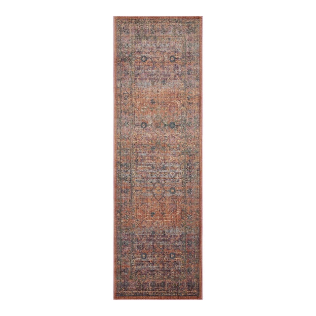 Jean Stoffer x Loloi Bradbury Sunset / Multi 2'-6" x 12'-0" Runner Rug For Sale
