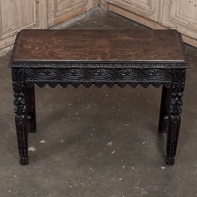 18th Century English Rustic Gothic Style Oak Console ~ Sofa Table For Sale - Image 16 of 18