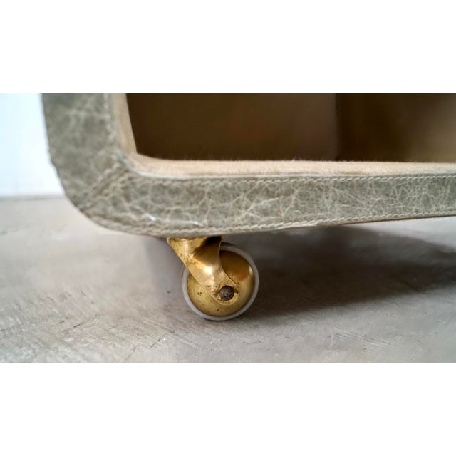 Made Goods Leather Nightstand on Brass Casters For Sale - Image 12 of 12